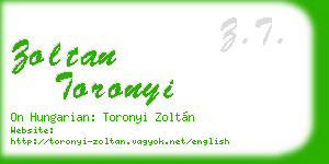 zoltan toronyi business card