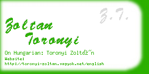 zoltan toronyi business card